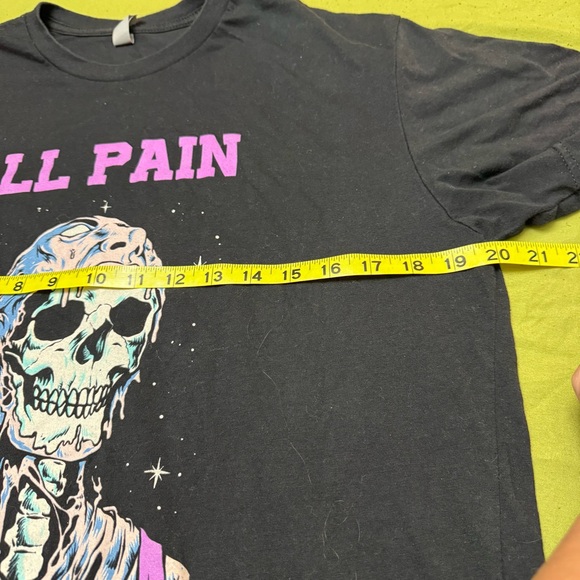 GUC Suze L Next Level “All Pain No Gains” Black Graphic Unisex Short Sleeve Tee - Picture 4 of 7